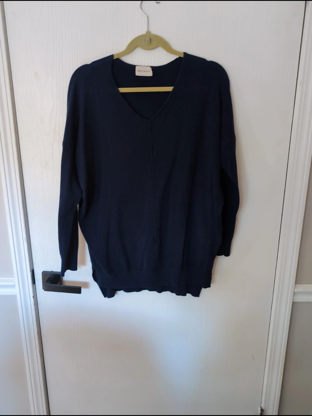 Dreamers Navy V-Neck Relaxed Knit Sweater